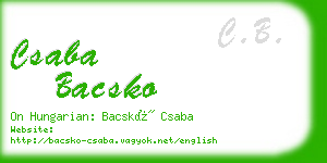 csaba bacsko business card